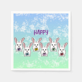 Kaniner från ägg Shaped Påsk Pappersservett