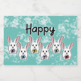 Kaniner från ägg Shaped Påsk Spritflaskor Etikett