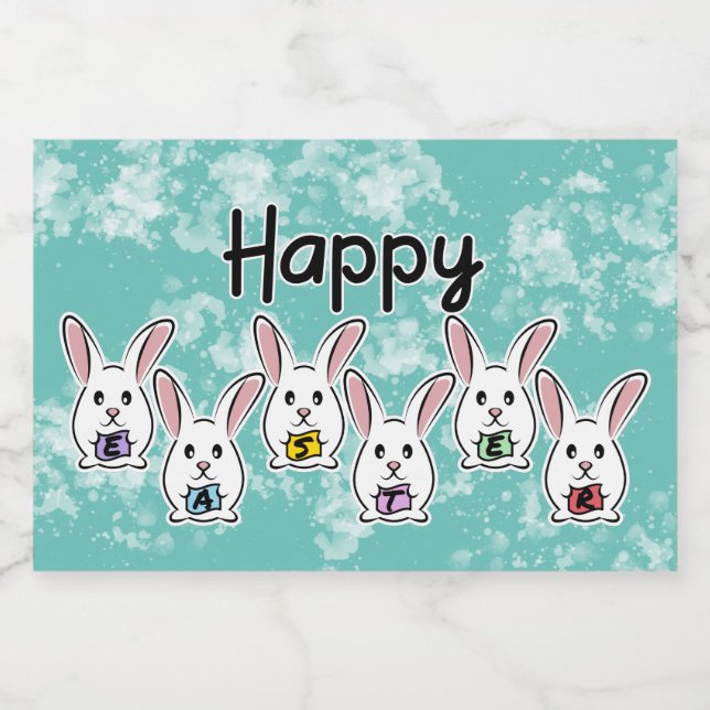 Kaniner från ägg Shaped Påsk Spritflaskor Etikett (Enkel etikett)