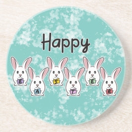 Kaniner från ägg Shaped Påsk Underlägg