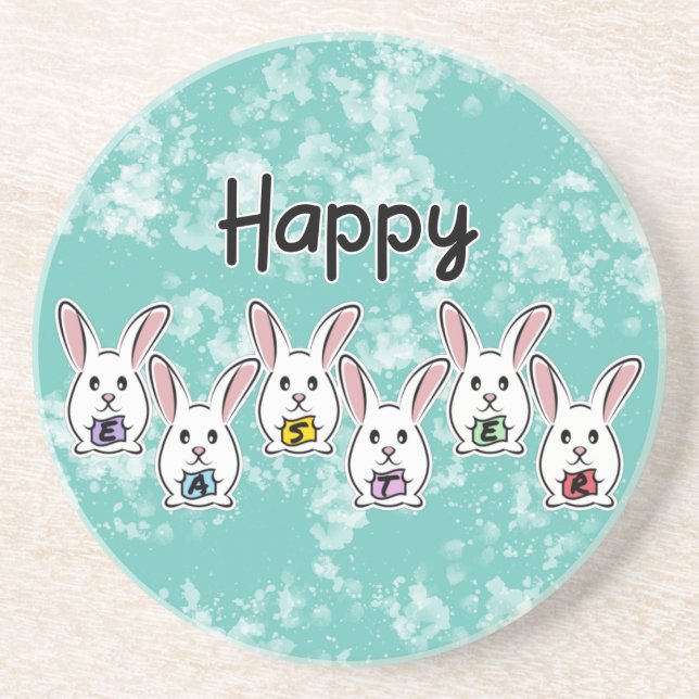 Kaniner från ägg Shaped Påsk Underlägg (Framsidan)