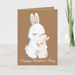 Kaniner från Helgdag Cute Lycklig Mors dag Kort