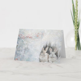 Kaniner från kåda i Snö Hälsning Kort