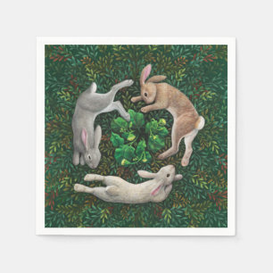 "Kaniner Frolicking."Papprare blöjor Pappersservett