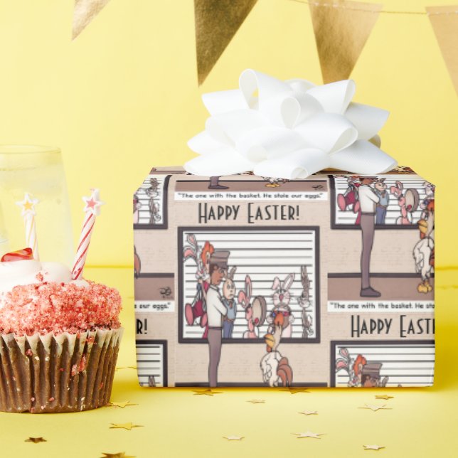 Kaniner i en radbrytning Papper Presentpapper (Födelsedagsfest)