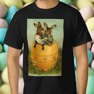 Kaniner i ett guldägg, Vintage Victorian påsk Tee Shirt
