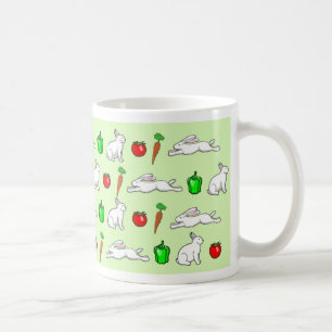 Kaniner i vegetabiliska trädgårdar kaffemugg
