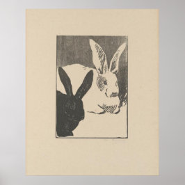 Kaniner (Les lapins) Henri Charles Guérard (1846 Poster