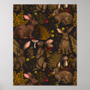 Kaniner och floror Poster