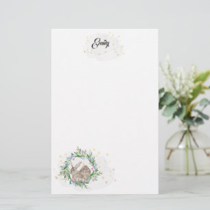 Kaniner och Guld Stars Stationery Brevpapper