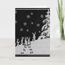 Kaniner och julgranvinterillustration