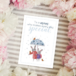 Kaniner och rödhakor mors dag från dotter tack kort