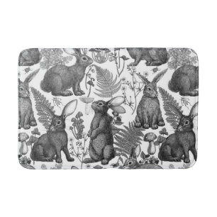 Kaniner och skogsmark flora 2 Bath Mat Badrumsmatta