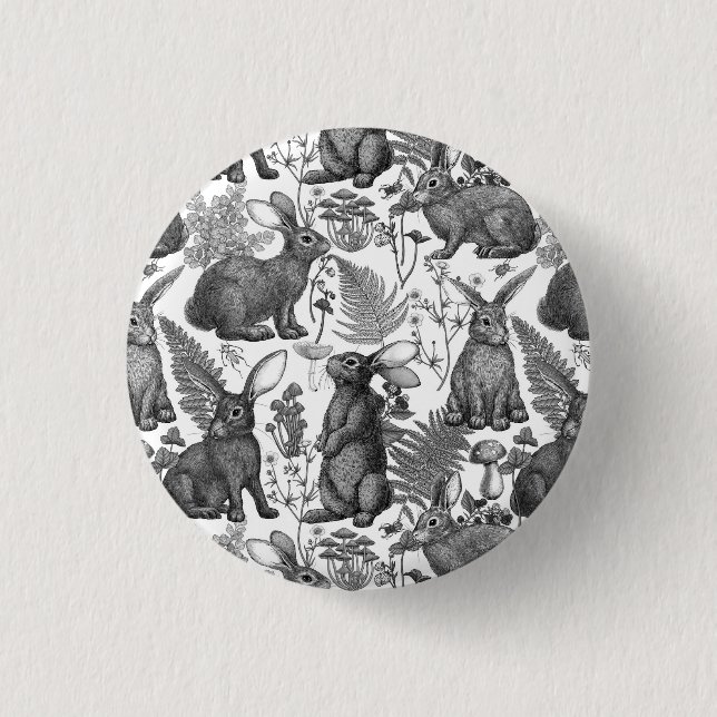Kaniner och skogsmark flora 2-knapp knapp (Framsida)