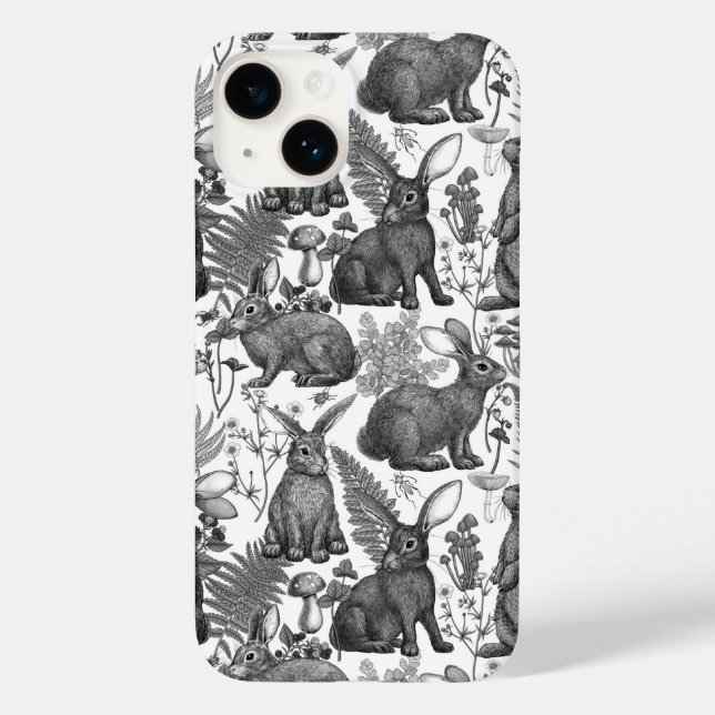 Kaniner och skogsområden flora 2 Fodral-Mat iphone (Baksida)