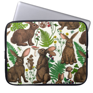 Kaniner och skogsområden flora 4 laptop fodral