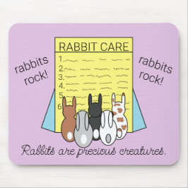Kaniner som läser om kaninvård: musmatta