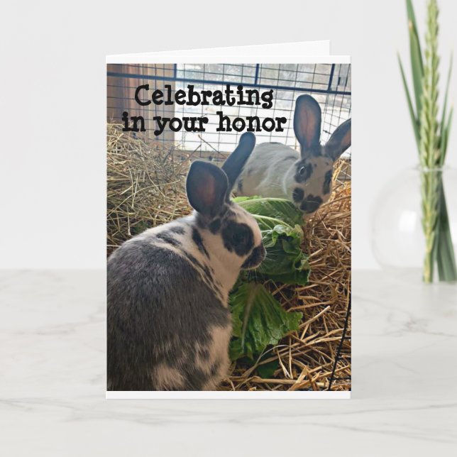 KANINER SPARA DEN BÄSTA LEDAN PÅ DIN BIRTHDAY KORT (Framsida)
