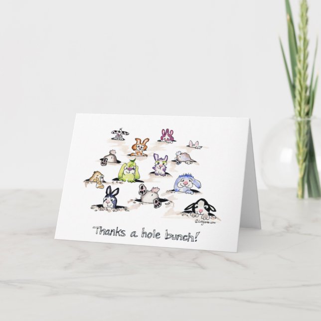 Kaniner: Tack en hålgrupp Kort (Framsida)