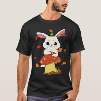Kaninfallande Löv i hösten MushroomT-Shirt T Shirt