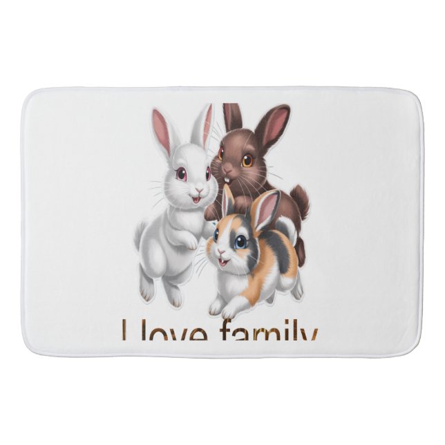 Kaninfamilj  badrumsmatta (Framsidan)