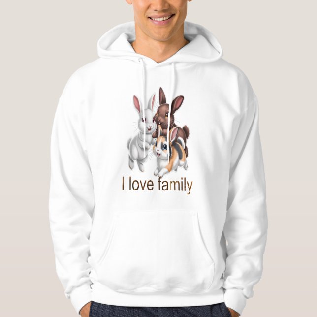 Kaninfamilj  hoodie (Framsida)
