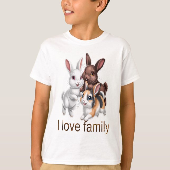 Kaninfamilj  t shirt (Framsida)