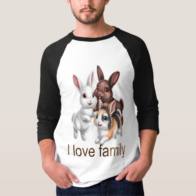 Kaninfamilj  t shirt (Framsida)