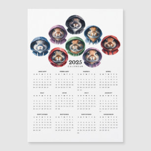 Kaninfärgade hoodies Circular Magnet Calendar