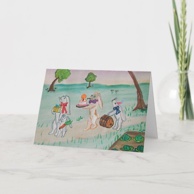 Kaninfödelsedagkort Kort (Framsida)