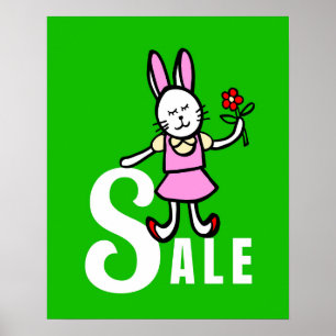 kaninförsäljningsskylt, Boutique-Poster, detaljhan Poster