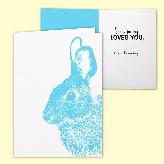 Kaninfoto Art-Påsk-kort med Frimärke-vikt Helgkort (This cute "Easter Bunny" card features original photo art and the phrase "some bunny loves you." )