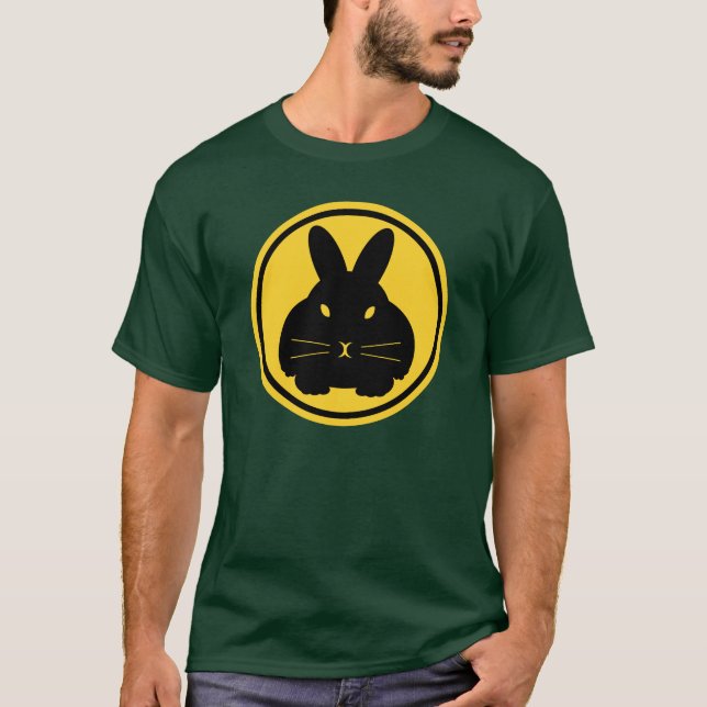 Kaninfyr - whiskers beklär på och svanen på tee shirt (Framsida)