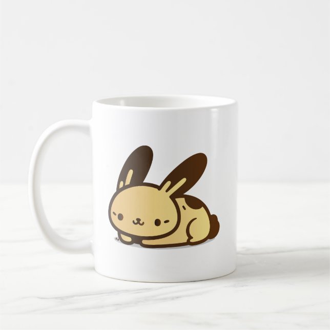 Kaninillustration | Söt Djurkonst Design Kaffemugg (Vänster)