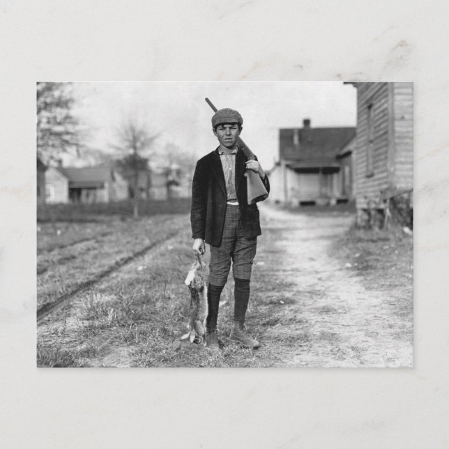 Kaninjakt 1908 vykort (Framsida)