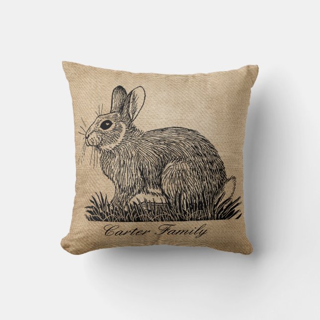 KaninkaninBurlap Kudde (Framsida)