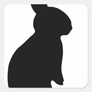 KaninkaninSilhouette Fyrkantigt Klistermärke