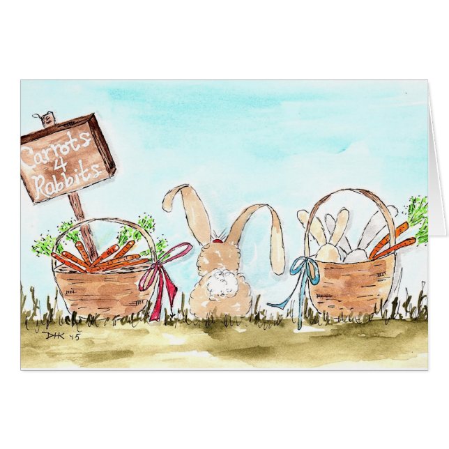 Kaninkärlek Hälsningskort (Framsidan Horizontal)
