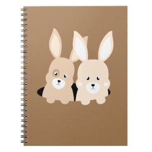 Kaninklippsillustration i hål anteckningsbok