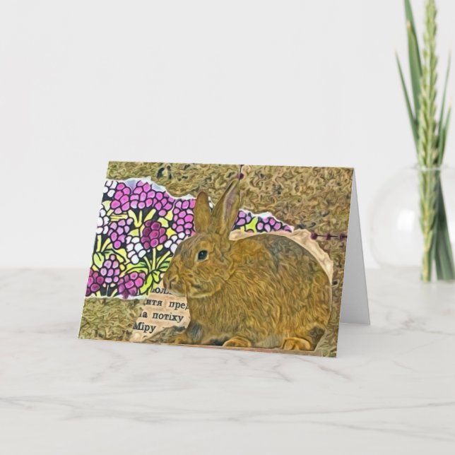 Kaninkollage, Påsk Helgkort (Framsida)