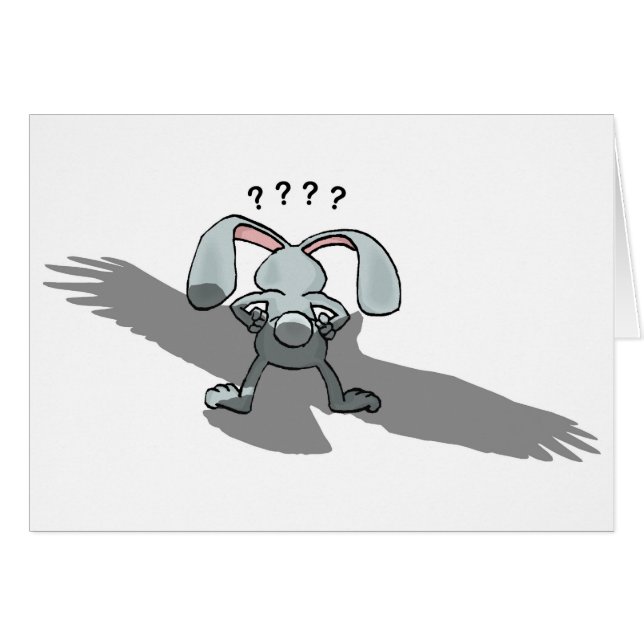 ...? Kaninkort för Tecknad Hälsningskort (Framsidan Horizontal)