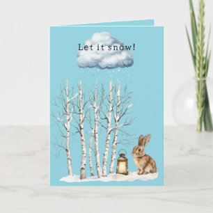 Kaninlykta Snöflingor Jul Låt det snöa Kort