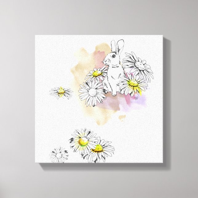 Kaninmålning Canvastryck (Framsida)