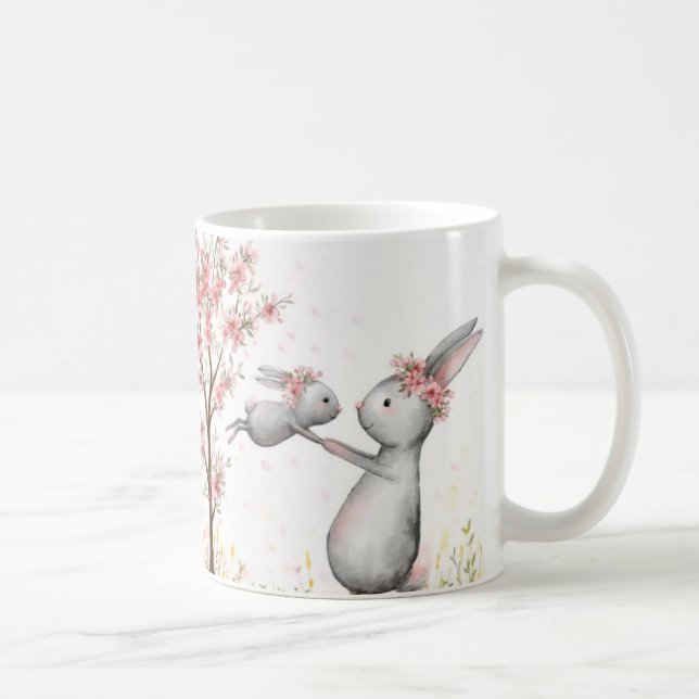Kaninmamma Kärleksmugg | Whimsical Kind Ones Stil Kaffemugg (Höger)
