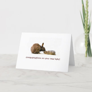 Kaninmor & bebis - nyfödd bebiskort kort