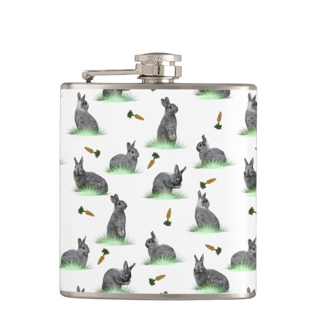 Kaninmorot Craziness Hip Flask (välj färg) Fickplunta (Framsidan)