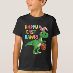 Kaninöron Dinosaurie Glad Påskäggjakt Pojkar Flick T Shirt