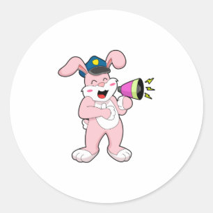 Kaninpolis Microphone Runt Klistermärke