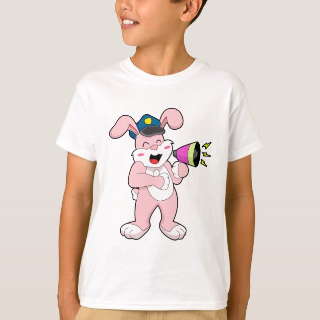 Kaninpolis Microphone T Shirt (Framsida)