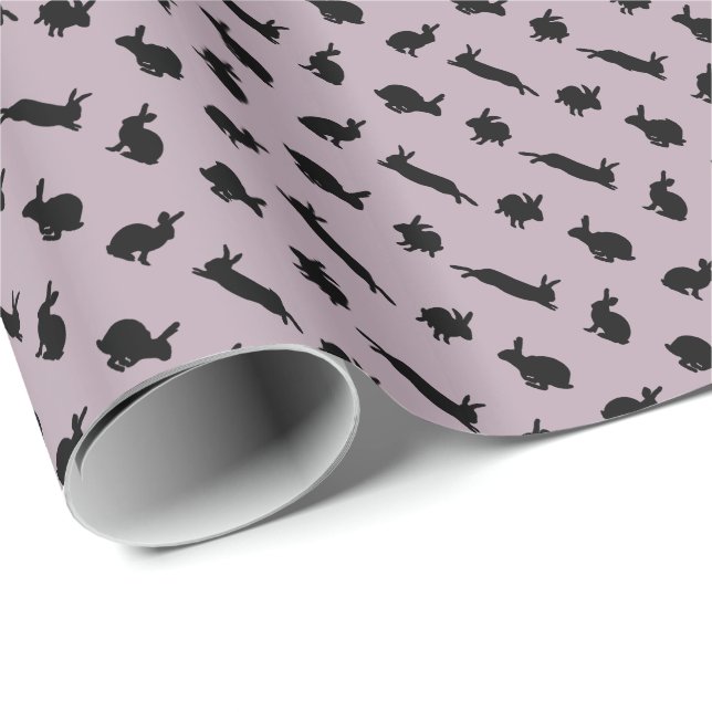 Kaninruschkansliprerpapper (dammtrosa) presentpapper (Rullad Hörn)